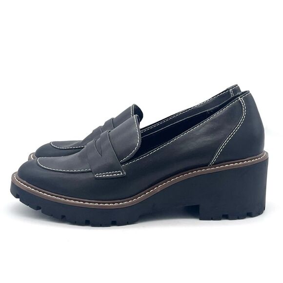 Blondo Waterproof Dulce Platform Loafer Black Leather Lug Sole Shoes Size 10 - Picture 4 of 16